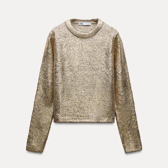 ZARA FOIL KNIT SWEATER - Picture 1 of 7